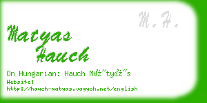 matyas hauch business card